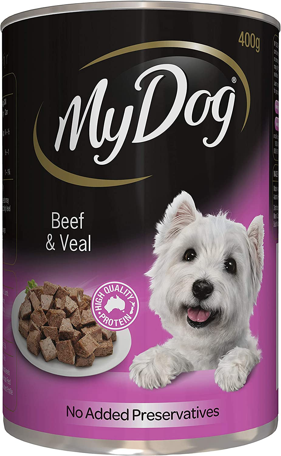 Adult Small/Medium Breed Wet Dog Food Beef & Veals 400G Can, 24 Pack